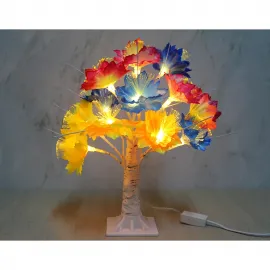 Işıklı Dekoratif LED Çiçek Ağacı Masa Lambası - Canlı Renkler & Optik Fiber Aydınlatma