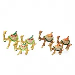 Parlak Swaroski Taşlı 3'lü Altın Renk Deve Figürleri Seti – El Yapımı Dekoratif Biblolar