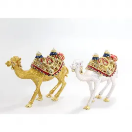 Swarovski Taşlı Lüks Dekoratif Tekli Deve Biblo Figürü – Zarif Ev Aksesuarı
