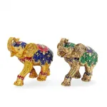 Swaroski Taşlarla Süslü Dekoratif Tekli Fil Biblo – Şık Ev ve Ofis Hediyelikleri