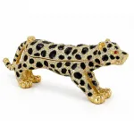 Parıltılı Swarovski Taşlı Leopar Biblo - Lüks Ev Dekorasyonu İçin Şık ve Göz Alıcı Obje