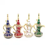 Zarif Swaroski Taşlı Altın Rengi İşlemeli Dekoratif İbrik Biblo Ev Dekorasyonu İçin Özel Tasarım