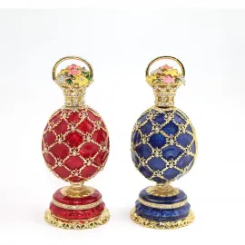 Swaroski Taşlı Lüks Dekoratif Yumurta Biblo: El Yapımı Özel Koleksiyon Figürü - Kırmızı & Mavi Seçenekli