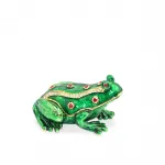 Swarovski Taşlı Parlak Yeşil Kurbağa Biblo Dekoratif Ev Ofis Aksesuarı El Yapımı