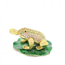 Swaroski Taşlı Tekli Şans Kurbağası Biblo – Dekoratif Uğur ve Zenginlik Figürü