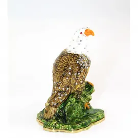 El İşi Lüks Swaroski Taşlı Parlak Kartal Biblo Dekoratif Ev Ofis Figürü