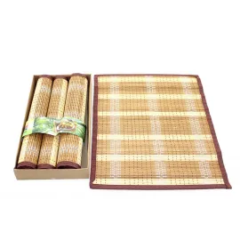 Doğal Bambu Amerikan Servisi Kahverengi Kenarlı – Şık ve Dayanıklı Yemek Masası Altlığı