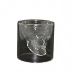 Şeffaf Cam Kurukafa Tasarımlı İçki Bardağı – Benzersiz Viski, Kokteyl ve Shot Bardağı Deneyimi