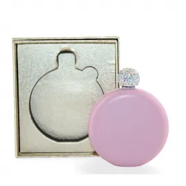 Pembe Taşlı Kapaklı Paslanmaz Çelik Matara 5 Oz - Şık ve Pratik Hediye Seçimi