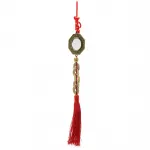 Feng Shui Bagua Ayna Şans Bereket Para Sikke Askısı | Kırmızı Püsküllü Uğur Tılsımı Ev Ofis Dekoru