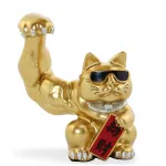 Kaslı Şanslı Kedi Biblosu Güçlü Maneki Neko Figürü Şık Ofis ve Ev Dekoru