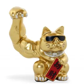 Kaslı Şanslı Kedi Biblosu Güçlü Maneki Neko Figürü Şık Ofis ve Ev Dekoru