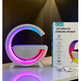 Akıllı RGB Led Masa Lambası, Bluetooth Hoparlör ve Kablosuz Hızlı Telefon Şarj Cihazı