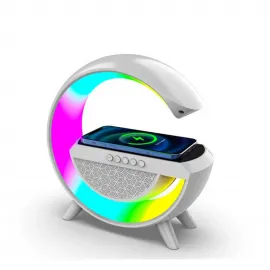Akıllı RGB Led Masa Lambası, Bluetooth Hoparlör ve Kablosuz Hızlı Telefon Şarj Cihazı