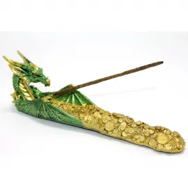 Fantastik Ejderha Koruyuculu Altın Para Yataklı Dekoratif Polyester Tütsülük - Ev Aksesuarı
