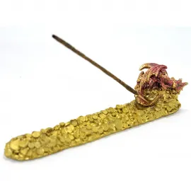 Mistik Ejderha Temalı Altın Hazine Detaylı Polyester Dekoratif Tütsülük Ev ve Ofis Hediyesi