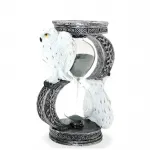 El Yapımı Görünümlü Kar Baykuşu Detaylı Polyester Kum Saati Biblosu - Özel Ev Dekorasyonu Objeleri