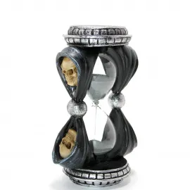 Gotik Kurukafa Temalı Dekoratif Kum Saati: İskelet Figürlü Zamansız Biblo