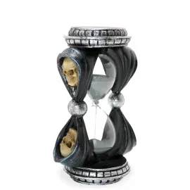 Gotik Kurukafa Temalı Dekoratif Kum Saati: İskelet Figürlü Zamansız Biblo