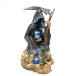 LED Işıklı Azrail Figürü: Gotik Dekorasyon Severlere Özel, Kafatası Tabanlı Polyester Biblo