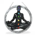 Spiritüel 7 Çakra Meditasyon Figürü Polyester Duvar Panosu Duvara Asmalı Biblo