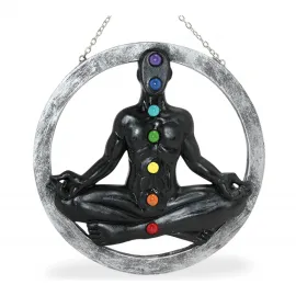 Spiritüel 7 Çakra Meditasyon Figürü Polyester Duvar Panosu Duvara Asmalı Biblo