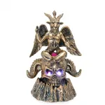 Baphomet Kafatası Üzerinde Aydınlatmalı Polyester Geri Akış Tütsülük Dekoratif Obje