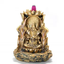 El Yapımı Görünümlü Dekoratif Polyester Ganeşa Geri Akış Konik Tütsülük Meditasyon Objeleri