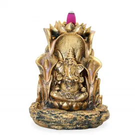 El Yapımı Görünümlü Dekoratif Polyester Ganeşa Geri Akış Konik Tütsülük Meditasyon Objeleri