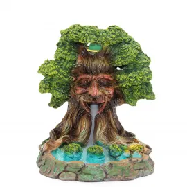 Gizemli Ağaç Adam Yüzü Geri Akış Tütsülük: Polyester Dekoratif Ev Meditasyon Objeleri