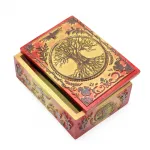 Yaşam Ağacı Motifli Özel Tasarım Polyester Dekoratif Saklama Kutusu - Takı & Aksesuar Biblo Kutusu