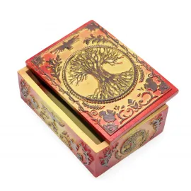 Yaşam Ağacı Motifli Özel Tasarım Polyester Dekoratif Saklama Kutusu - Takı & Aksesuar Biblo Kutusu