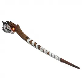 Gotik Ejderha Kafatası Biblolu Büyülü Asa – Fantastik Tasarım Dekoratif Figür