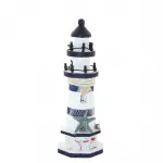 Marin Temalı Ahşap Dekoratif Deniz Feneri Biblo | Beyaz Mavi Ev Objesi