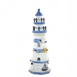 Ahşap Marin Deniz Feneri Temalı Dekoratif Ev Biblosu – Deniz Konseptli Fener Objesi