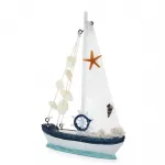 El Yapımı Marin Ahşap Gemi Biblosu | Deniz Temalı Dekoratif Yelkenli Figürü