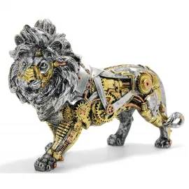 Steampunk Temalı Mekanik Aslan Figürü Dekoratif Biblo - Ev ve Ofis Şıklığı İçin