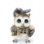 Steampunk Tarzı Şapkalı Fotoğrafçı Baykuş Figürü Polyester Dekoratif Ev ve Ofis Biblo