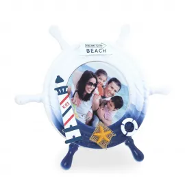 Deniz Temalı Ahşap Dümen Fotoğraf Çerçevesi | Marin Tarzı Ev Dekorasyon Objeleri