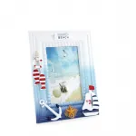 Deniz Temalı Nostaljik Ahşap Dekoratif Resim Çerçevesi: Yelkenli, Çapa ve Deniz Objeli