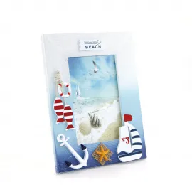 Özel Tasarım Marin Temalı Ahşap Resim Çerçevesi | El Yapımı Deniz Aksesuarlarıyla Evinize Hava Katın