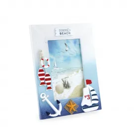 Özel Tasarım Marin Temalı Ahşap Resim Çerçevesi | El Yapımı Deniz Aksesuarlarıyla Evinize Hava Katın