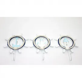 Deniz Temalı Ahşap Dümen Şekilli Dekoratif Duvar Askılığı - Marin Ev Dekorasyonu