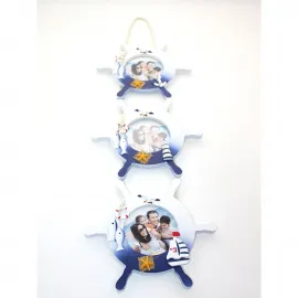 Ahşap Marin Deniz Temalı 3'lü Fotoğraf Çerçevesi Duvar Dekoru ile Anılarınızı Canlandırın