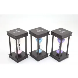 Zarif Ahşap Çerçeveli 3 Dakikalık Kum Saati Zamanlayıcı - Ev ve Ofis Dekorasyonu İçin İdeal