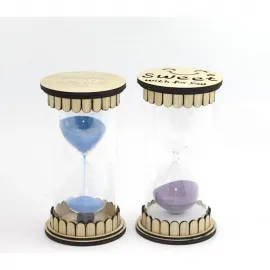 Ahşap Detaylı Dekoratif Kum Saati | Estetik Masaüstü Objesi ve Şık Ev Aksesuarı