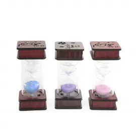 Dekoratif Ahşap Led Işıklı Kum Saati – Renkli Kum ve Işıkla Büyüleyici Zaman Akışı Objesi