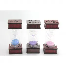 Dekoratif Ahşap Led Işıklı Kum Saati – Renkli Kum ve Işıkla Büyüleyici Zaman Akışı Objesi