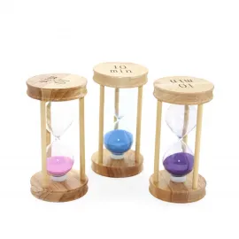 Dekoratif Ahşap Çerçeveli 10 Dakika Kum Saati Zamanlayıcı – Ev ve Ofis İçin Şık Masa Objesi