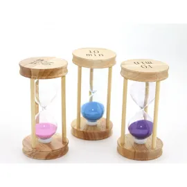 Dekoratif Ahşap Çerçeveli 10 Dakika Kum Saati Zamanlayıcı – Ev ve Ofis İçin Şık Masa Objesi